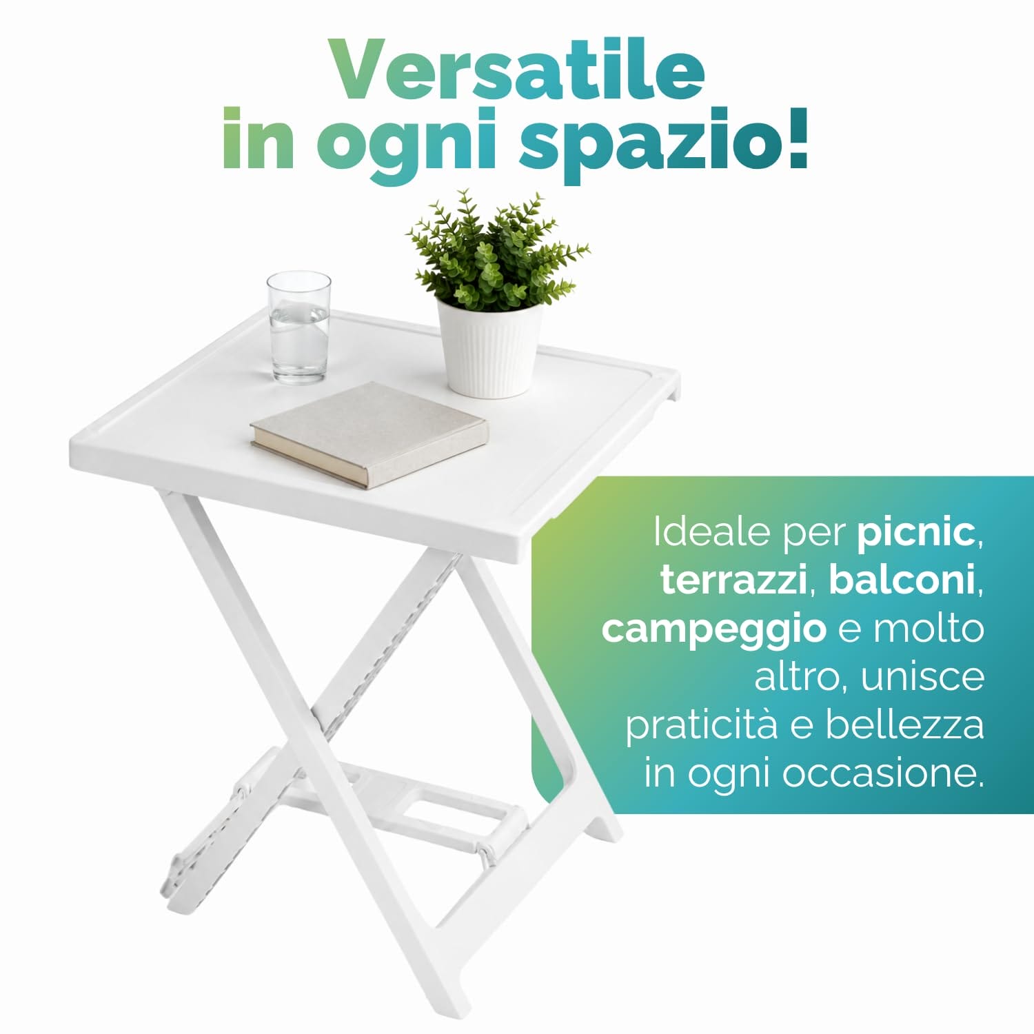 Tavolino ARNO Versatile per Esterni Tavolino da esterno ARNO pieghevole ideale per balcone terrazzo campeggio e picnic
