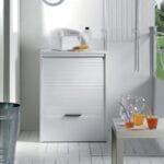 Mobile coprilavatrice Roll Up in PVC 67x59x91 cm con serranda verticale e retro aperto