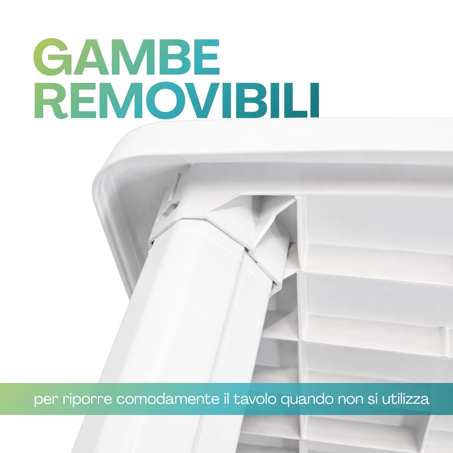 tavolo ovale gambe removibili Tavolo giardino plastica bianca con gambe removibili salvaspazio