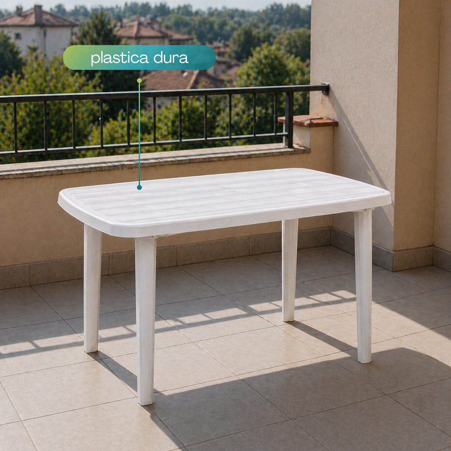 tavolo ovale materiale Tavolo giardino plastica dura bianca resistente per esterno