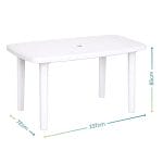 tavolo ovale misura Tavolo giardino plastica 137x72x85 cm con foro ombrellone