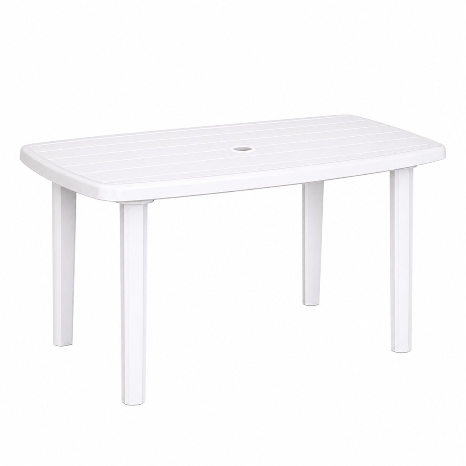tavolo ovale in plastica Tavolo giardino plastica bianca con foro ombrellone 6 posti