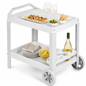 Carrello portavivande da giardino in plastica 53x74x73 cm
