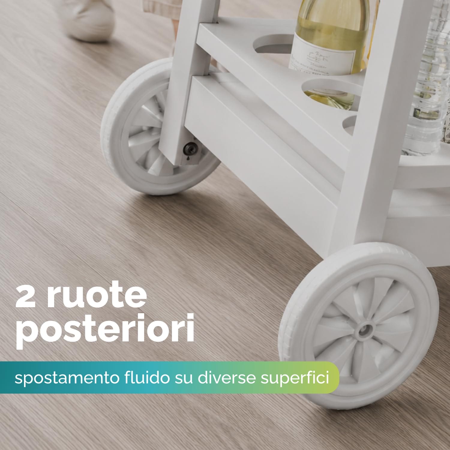 Ruote Scorrevoli per Esterno Ruote posteriori del carrello portavivande per spostamento facile su superfici esterne