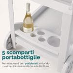 Portabottiglie Integrato 5 Posti Portabottiglie a 5 posti integrato nel carrello portavivande da giardino