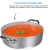 casseruola antiaderente bassa in alluminio con manici acciaio inox ideale per salse e creme