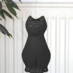 evaporatore-gatto umidificatore per termosifone a forma di gatto nero in ceramica con gancio a S