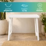 Tavolo NIK Pieghevole Leggero Made in Italy Tavolo da giardino pieghevole NIK bianco con gambe richiudibili, leggero 4,5 kg Made in Italy