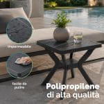 RENO in Polipropilene Impermeabile Tavolo quadrato RENO in polipropilene impermeabile facile da pulire colore antracite