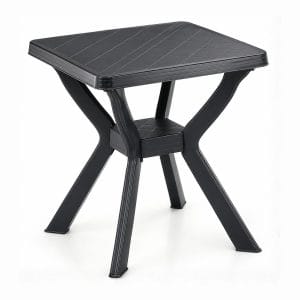 Tavolo piccolo da giardino RENO in plastica antracite 70x70x72 cm
