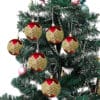 Set 24 palline di Natale Ø7 cm rosse e oro con glitter, decorazioni per albero