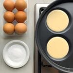 padella antiaderente per pancake in alluminio 24 cm con 4 stampi e manico bakelite