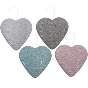 Set 4 Umidificatore termosifone in ceramica forma di Cuore