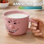 tazze faccine-manico Tazza colazione con faccina in porcellana di alta qualità resistente e brillante
