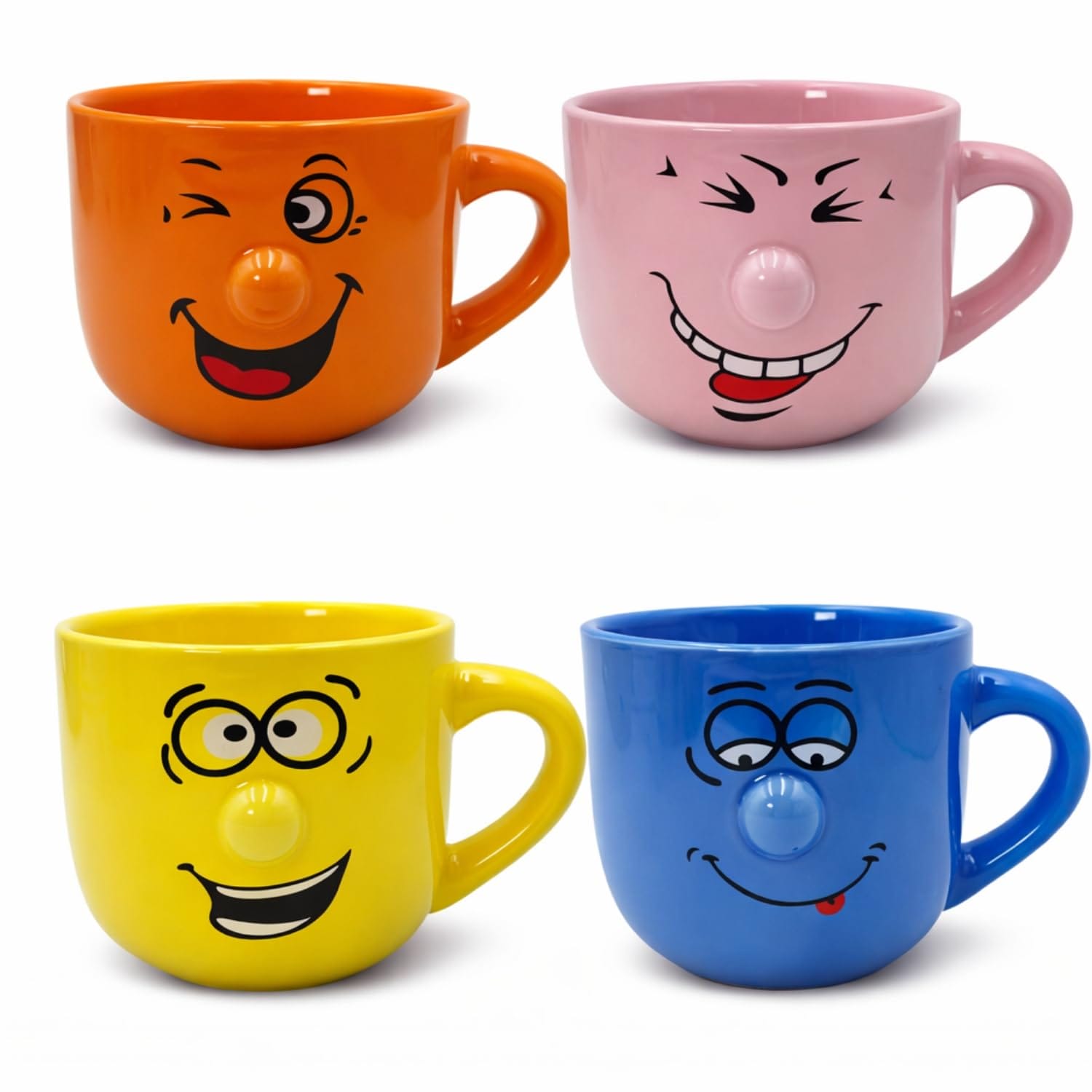 tazze-faccine-principale Set tazze colazione con faccine in porcellana colorata 450 ml per latte e cappuccino