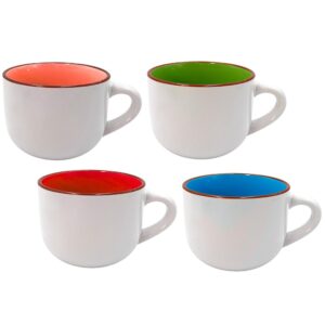 Set 4 Tazze porcellana bianca da 450 ml