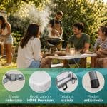 Panchina pieghevole resistente in HDPE con telaio in acciaio