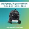 Rotoli sacchi neri per rifiuti, disponibili in più formati da 4 a 20 kg