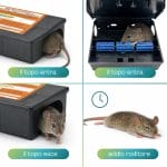 Sistema esca per topi con contenitore di sicurezza e rodenticida interno anti roditori