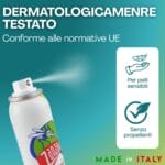 dermatologicamente testato - repellente fulmone Spray repellente Zanzaux Family per pelli sensibili, senza propellenti, Made in Italy