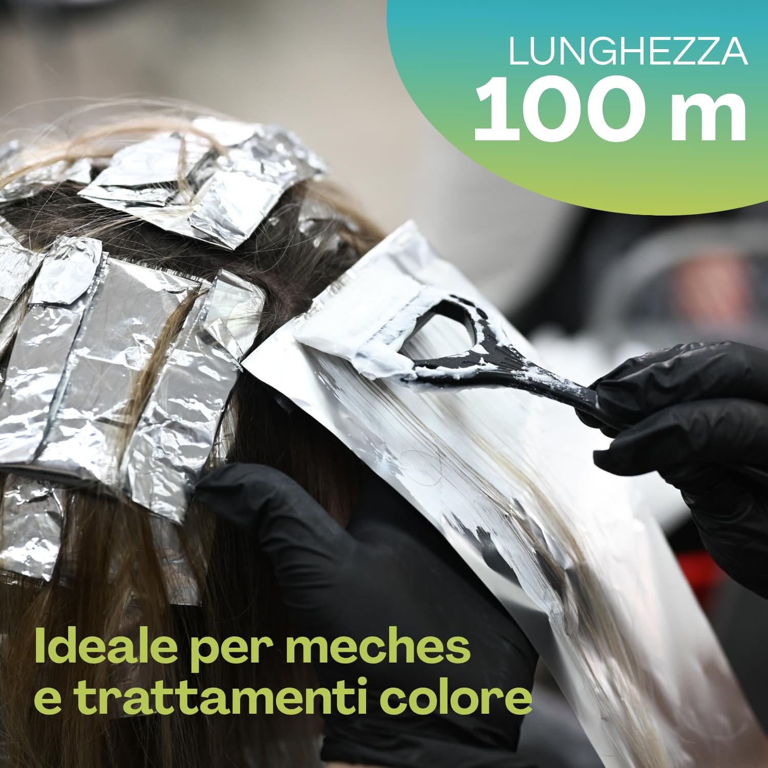 Rotolo alluminio da 100 metri ideale per meches e trattamenti colore capelli