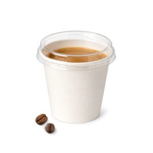 Bicchieri di carta per caffè bianchi 80 ml con coperchi