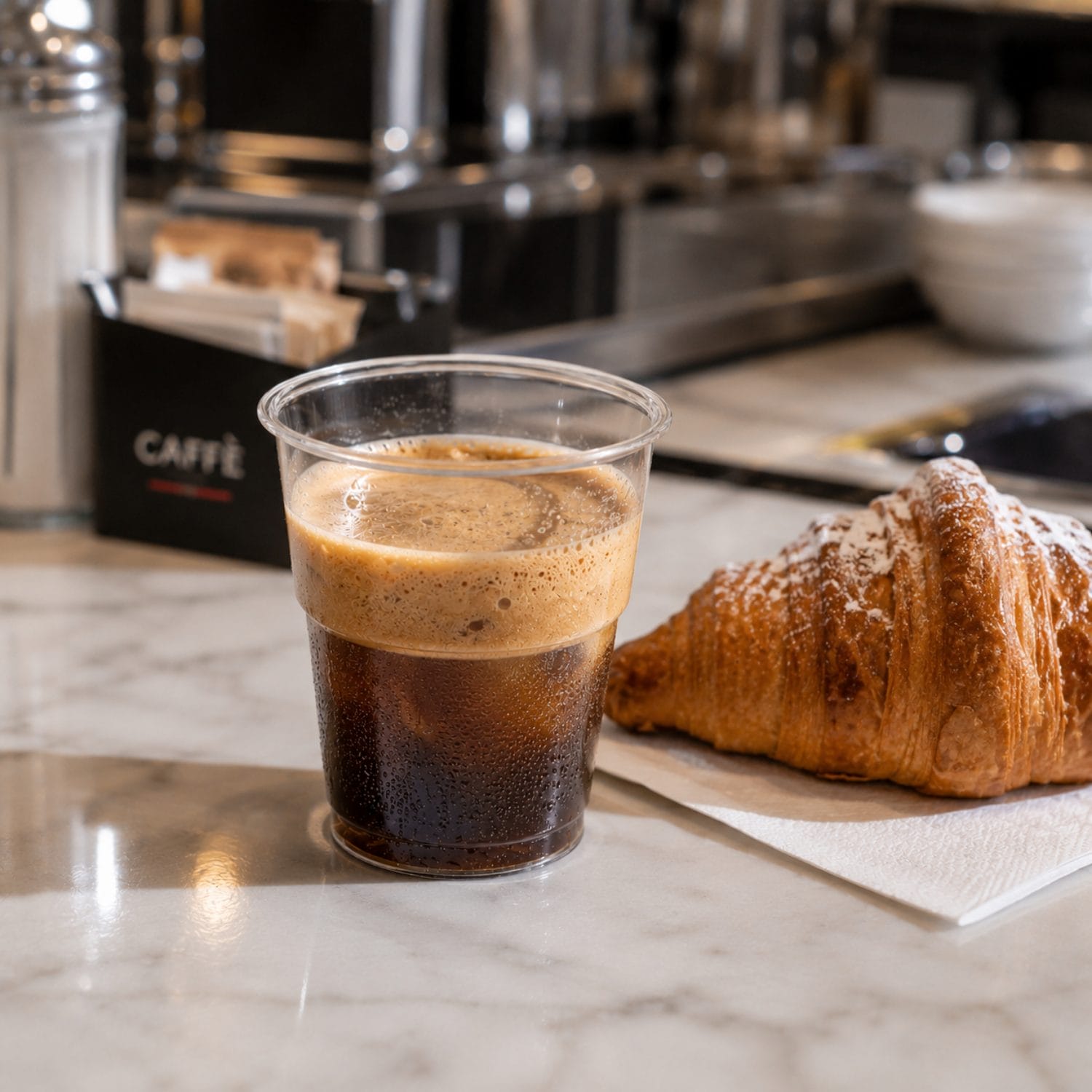 Bicchiere Kristal 100 ml Bicchiere in plastica dura Kristal trasparente per caffè freddo e bevande da asporto