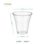 Bicchiere Kristal trasparente da 200 ml con misure e produzione Made in Italy