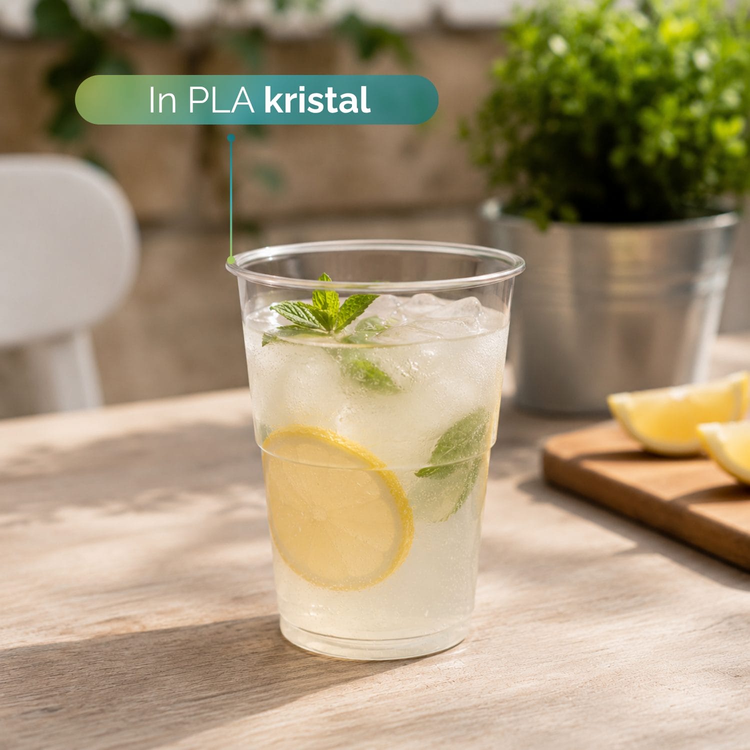 Bicchiere PLA Kristal trasparente effetto vetro per cocktail e aperitivi