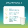 Bicchierini biodegradabili in cartoncino bianco resistenti a bevande calde fino a 70°C
