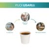 Bicchierini caffè biodegradabili in cartoncino bianco per casa ufficio bar attività