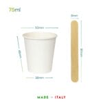 Bicchiere caffè carta 75ml con misure e paletta legno Made in Italy