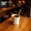 Bicchiere caffè carta con paletta legno monouso bar ufficio