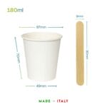 Bicchierini 180ml in cartoncino bianco Made in Italy dimensioni 70x67x49mm