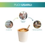 Bicchierini bianchi 180ml biodegradabili per casa ufficio bar e ristorazione