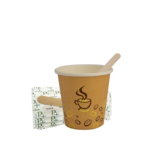 Bicchieri di carta per caffè 90ml con palette