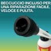 Beccuccio incluso nello spray gonfia e ripara gomme per applicazione facile e pulita