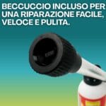 Beccuccio incluso nello spray gonfia e ripara gomme per applicazione facile e pulita