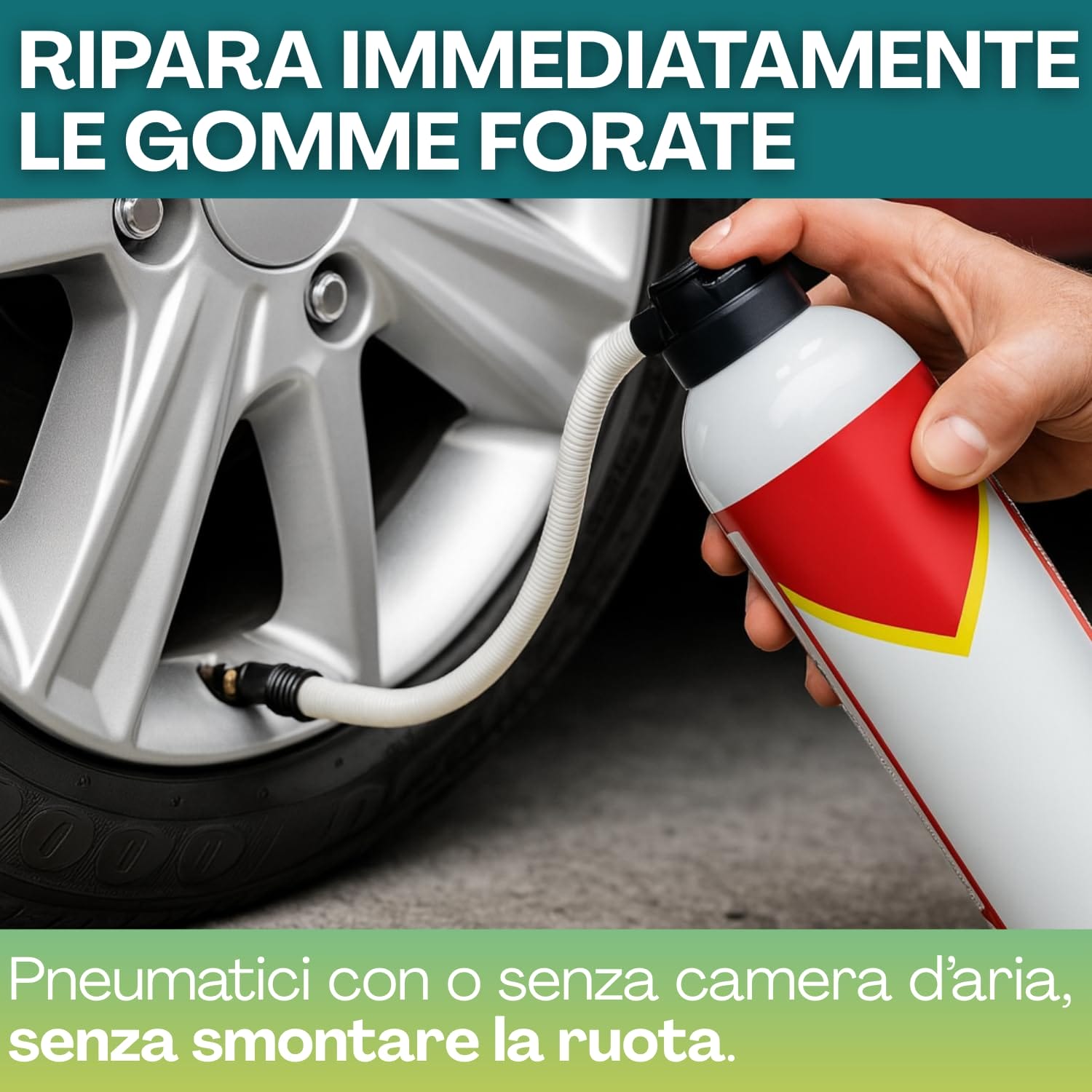 Spray gonfia e ripara gomme ripara pneumatici forati senza smontare la ruota