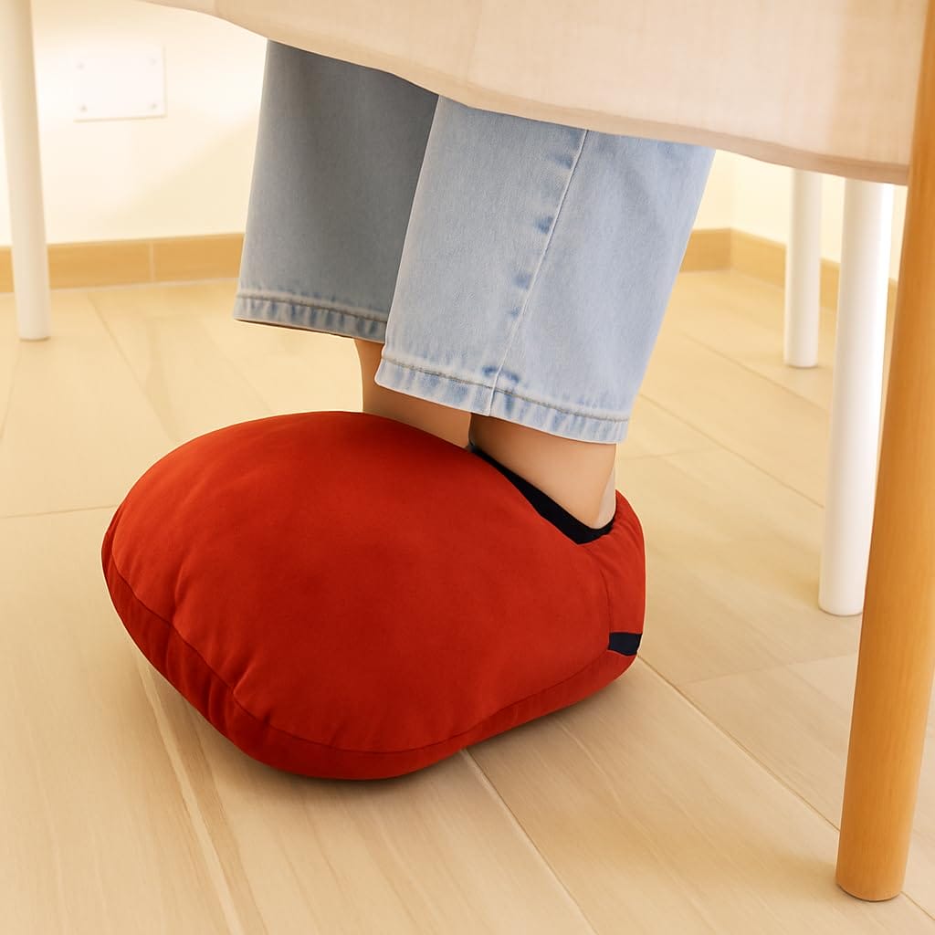 Scaldino per piedi in tessuto morbido rosso, ideale per rilassarsi e tenere i piedi caldi