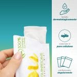 Salvietta rinfrescante ecologica in pura cellulosa dermatologicamente testata