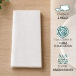 Tovagliolo monouso in pura cellulosa super assorbente a 1 velo