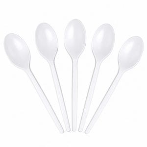 Cucchiaini in Plastica Riutilizzabile bianchi da 12,5 cm