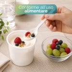 Cucchiaino monouso bianco conforme all’uso alimentare per dessert