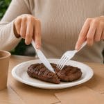 Posate monouso bianche resistenti per carne e pasti da asporto