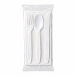 Kit posate monouso imbustate con tovagliolo per catering e delivery