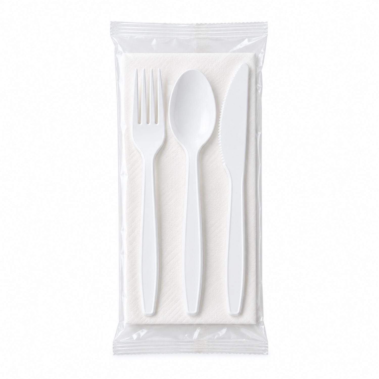 Kit posate monouso imbustate con tovagliolo per catering e delivery