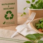 Forchetta monouso trasparente riutilizzabile e riciclabile per alimenti