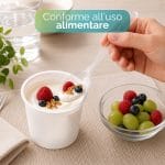 Cucchiaio monouso trasparente conforme all’uso alimentare per dessert e yogurt