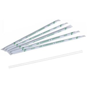 Cannucce imbustate singolarmente bianche 21cm